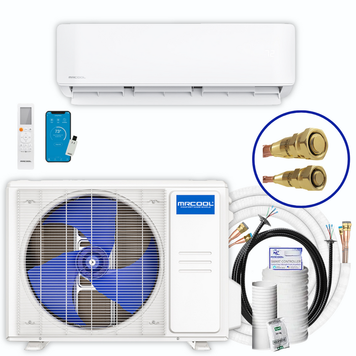 MRCOOL E Star DIY 4th Gen 12k BTU Ductless Mini Split Heat Pump Complete System 115V/60Hz with 25 ft. Install Kit, DIY-12-HP-WM-115C25