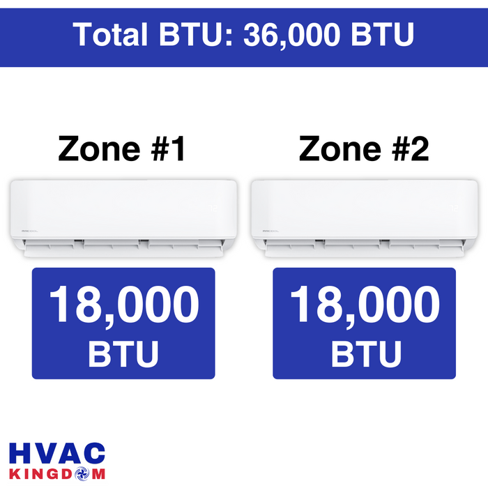 MRCOOL DIY Mini Split - 36,000 BTU 2 Zone Ductless Air Conditioner and Heat Pump, DIY-B-236HP1818