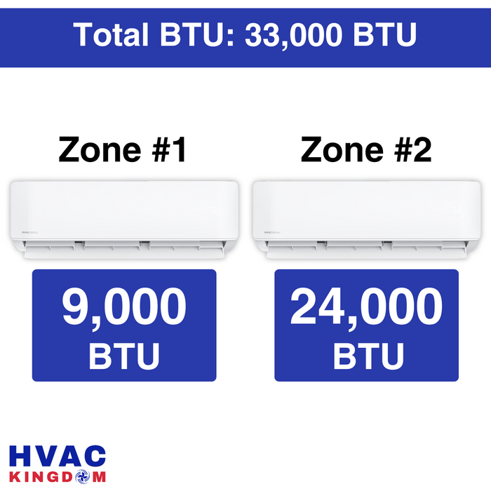 MRCOOL DIY Mini Split - 33,000 BTU 2 Zone Ductless Air Conditioner and Heat Pump, DIY-B-236HP0924