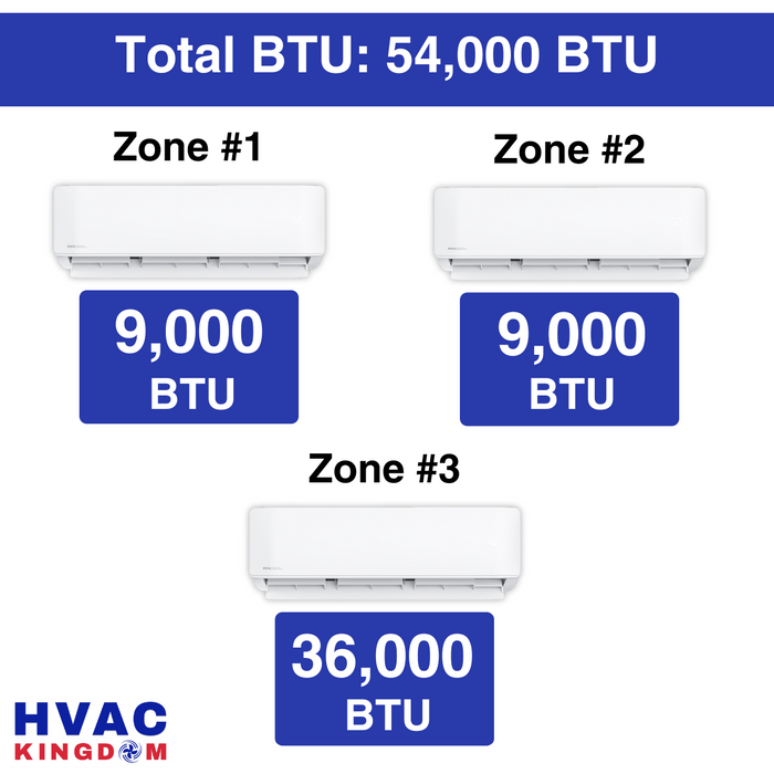 MRCOOL DIY Mini Split - 54,000 BTU 3 Zone Ductless Air Conditioner and Heat Pump, DIY-B-348HP090936