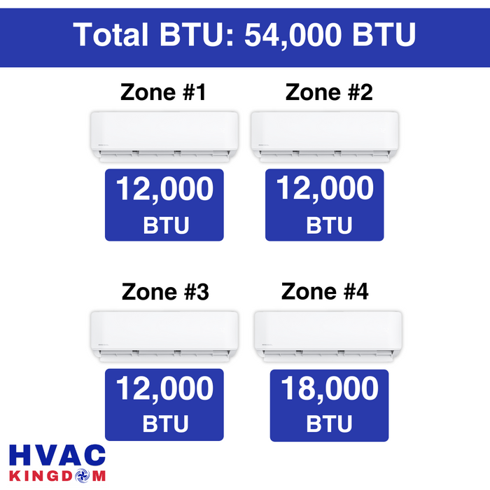 MRCOOL DIY Mini Split - 54,000 BTU 4 Zone Ductless Air Conditioner and Heat Pump, DIY-B-448HP12121218