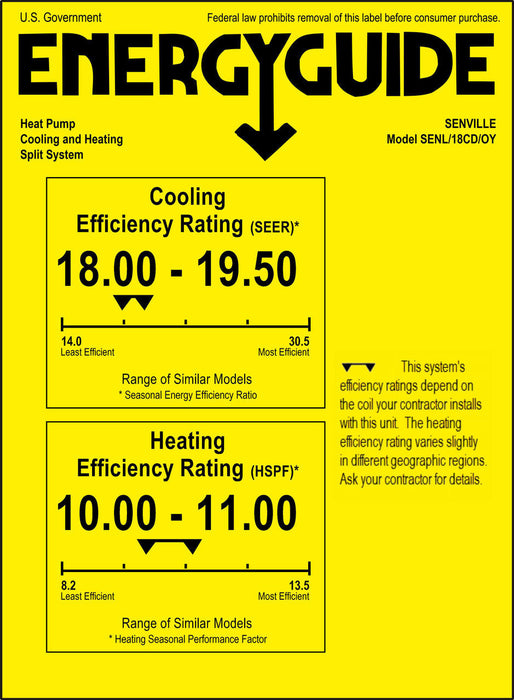 Senville LETO 18K BTU Mini Split Air Conditioner and Heat Pump Complete System 208-230V/60Hz, SENL/18CD